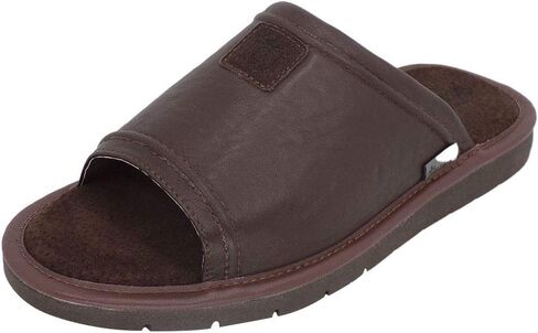 شبشب صنادل STAHL للرجال، منزلق جلدي، إسفنج عالي الكثافة، نعل مضاد للانزلاق، للاستخدام الداخلي والخارجي المعتدل. in Kuwait