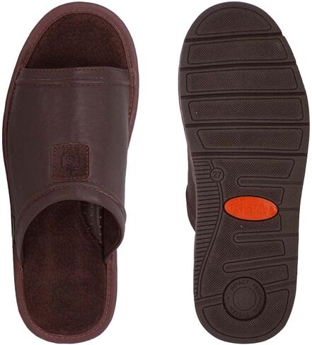 شبشب صنادل STAHL للرجال، منزلق جلدي، إسفنج عالي الكثافة، نعل مضاد للانزلاق، للاستخدام الداخلي والخارجي المعتدل. in Kuwait