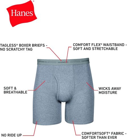 سروال داخلي بوكسر رجالي 10 قطع B/g من Hanes in Saudi Arabia