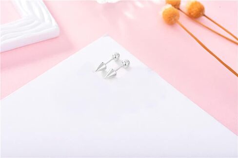 20G Minimalist Spike Ball Cartilage Stud Earrings for Women Girls 925 Sterling Silver Small Cone Edgy Tragus Post Studs Barbell Screw Back Piercing Earring Hypoallergenic Fashion Jewelry in Saudi Arabia