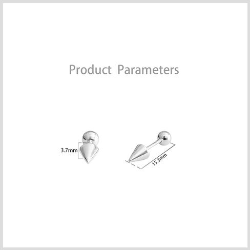 20G Minimalist Spike Ball Cartilage Stud Earrings for Women Girls 925 Sterling Silver Small Cone Edgy Tragus Post Studs Barbell Screw Back Piercing Earring Hypoallergenic Fashion Jewelry in Saudi Arabia