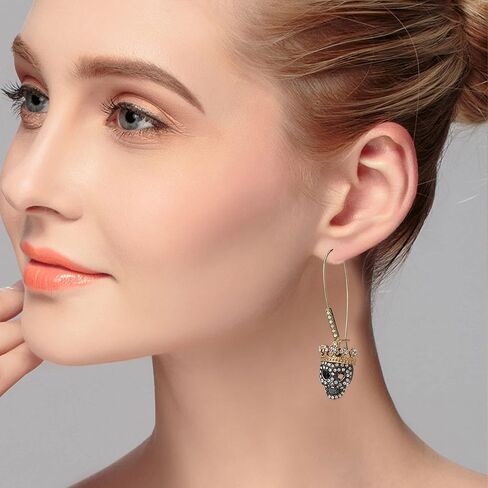 Vavhoo الجمجمة تتدلى أقراط النساء الهيكل العظمي طويل الأذن انخفاض الأقراط مسمار هالوين زي الاكسسوارات القوطي الشرير Dangly الهيب هوب روك الأذن ثقب الجمجمة مجوهرات للنساء الرجال in Kuwait