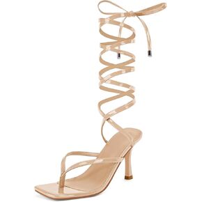 المرأة Strappy الدانتيل يصل الكعب الصنادل ساحة المفتوحة تو الوجه يتخبط متقاطع عالية الكعب فستان صيفي حذاء الحفلات in Kuwait