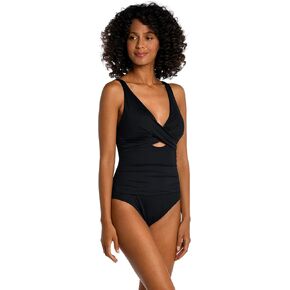 La Blanca Women's Standard Island Goddess Cross Front Keyhole One Piece Swimsuit in Saudi Arabia