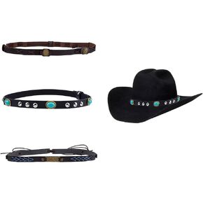 SUPERFINDINGS Imitation Leather Cowboy Hat Band Southwestern Ethnic Western Hat Belts Band Cowboy Hat Band Replacement