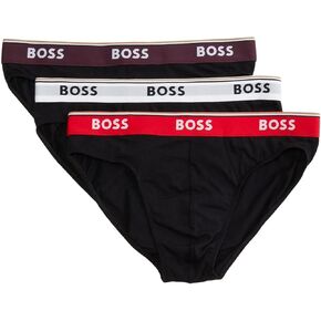 BOSS Men's 3 Pack Bold Logo Cotton Stretch Briefs, Coal/Coal/Coal, XXL in Saudi Arabia
