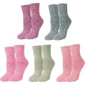 Benefeet Sox المرأة جوارب من الصوف. الجوارب الحرارية خمر الشتاء الدافئة سميكة جوارب متماسكة التنزه مريح المقصورة الجوارب هدايا عيد الميلاد