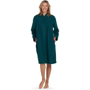 Miss Elaine Women's Brushed Back Terry Short Robe, Snap Front, Sleepwear and Loungewear