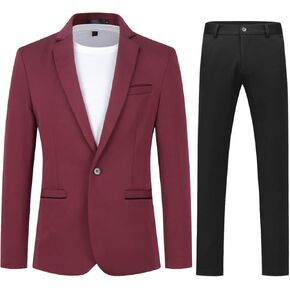 بدلة YFFUSHI للرجال بمقاس نحيف مكونة من قطعتين وزر واحد، طقم سروال رسمي لعشاء العمل in Kuwait