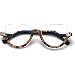 نظارات MORESHINE Fashion Blue Light Blocking للنساء بعدسات شفافة بدون وصفة طبية نصف إطار CZ Diamond in Kuwait