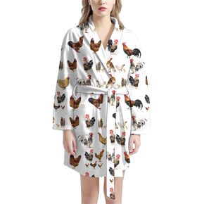 أرواب حمام نسائية من INSTANTARTS قطيفة متوسطة الطول مع جيوب أمامية، وياقة شال وأكمام طويلة، رداء حمام صالة ملابس نوم in Kuwait