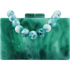 Gripit Elegant Acrylic Clutch Purse with Beaded and Pearl Details for Formal Occasions