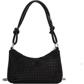 Burkburg Rhinestone Bag Chic Evening Handbag Shiny Mini Handle Purse Chain Shoulder bag for Women