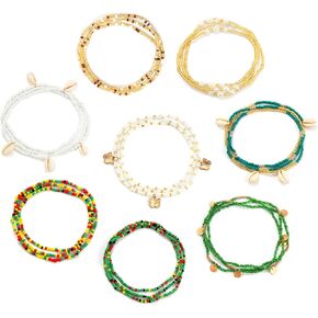 Inactwin 8Pcs African Waist Beads for Women Belly Beads for the Waist Plus Size Butterfly Stretchy Waistbeads in Kuwait
