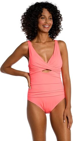 La Blanca Women's Standard Island Goddess Cross Front Keyhole One Piece Swimsuit in Saudi Arabia