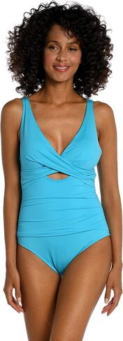 La Blanca Women's Standard Island Goddess Cross Front Keyhole One Piece Swimsuit in Saudi Arabia