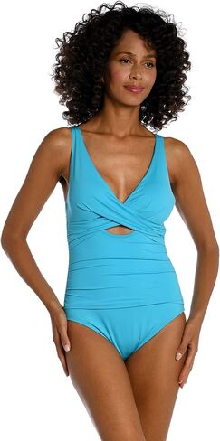 La Blanca Women's Standard Island Goddess Cross Front Keyhole One Piece Swimsuit in Saudi Arabia
