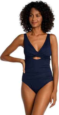 La Blanca Women's Standard Island Goddess Cross Front Keyhole One Piece Swimsuit in Saudi Arabia