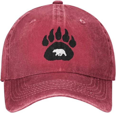 قبعة بيسبول للجنسين من Native American Bear Claw مصنوعة من القطن تناسب الرجال والنساء قبعة أبي قابلة للتعديل من قماش الدنيم المغسول in Kuwait