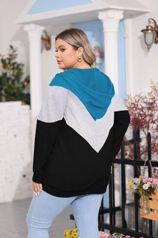 YOXUA Women's Plus Size Casual Hoodies Sweatshirt,Long Sleeve Camouflage Patchwork Full Zipper Drawstring Top with Pocket in Saudi Arabia