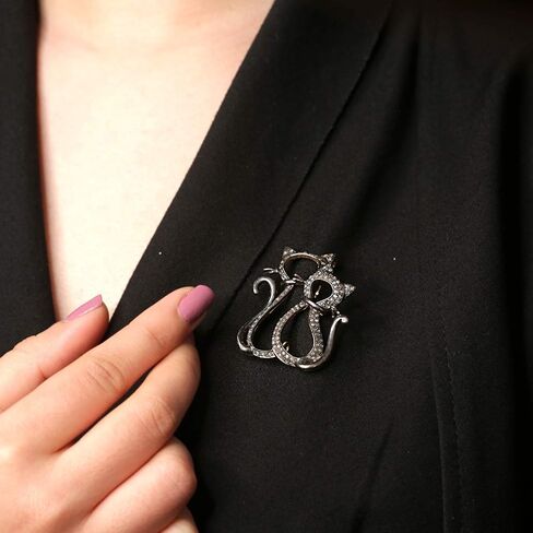 دبوس بروش أنيق مرصع بالألماس للنساء من الفضة الاسترلينية عيار 1.05 قيراط من الألماس الطبيعي البني عيار 925 للنساء in Kuwait