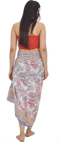 100% Cotton Swimsuit Cover-Up, Indian Hand Block Printed Sarong Wraps Bikini Cover-Up for Women in Saudi Arabia