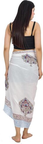 100% Cotton Swimsuit Cover-Up, Indian Hand Block Printed Sarong Wraps Bikini Cover-Up for Women in Saudi Arabia