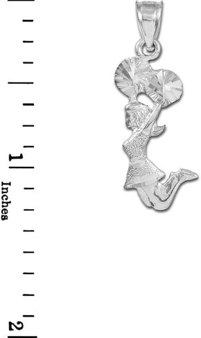 Sports Charm 925 Sterling Silver Cheerleader Charm Pendant Necklace - Choice of Pendant Only or Chain Length in Saudi Arabia
