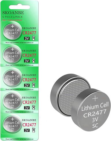 SKOANBE 5 حزم 2477 3 فولت بطارية ليثيوم زر عملة CR2477 in Kuwait
