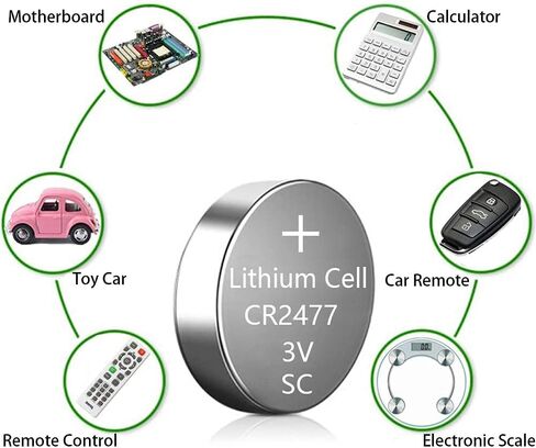 SKOANBE 5 حزم 2477 3 فولت بطارية ليثيوم زر عملة CR2477 in Kuwait