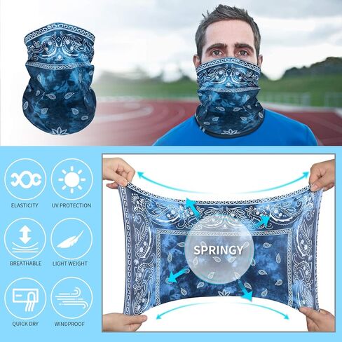 أقنعة الوجه قابلة للغسل، وشاح الرقبة باندانا يغطي الوجه بالاكلافا المسامية in Kuwait