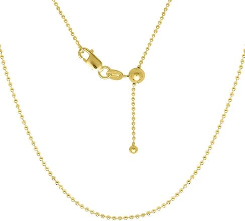 Verona Jewelers Sterling Silver Italian 1.2MM Adjustable Diamond Cut Bead Bolo Chain Necklace for Women- Silver Slider Necklace, Thin Adjustable Necklace (24") in 4 colors in Saudi Arabia