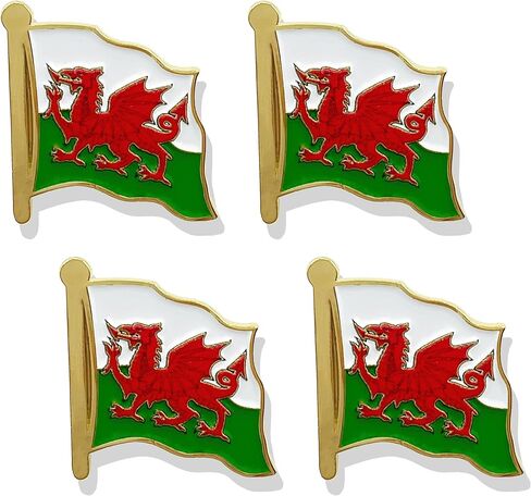 stidsds Welsh Flag Pin - Welsh Flags Pins Lapel Wales Flag Enamel Lapel Pin Men Women Suit & Waving Patriotic Metal Badge Souvenir Hat Backpacks Decoration(4 Pack) in Saudi Arabia