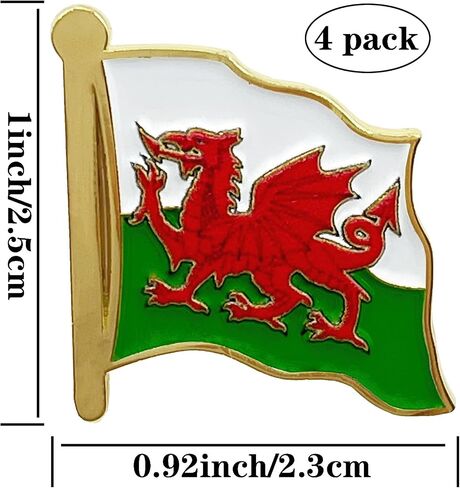 stidsds Welsh Flag Pin - Welsh Flags Pins Lapel Wales Flag Enamel Lapel Pin Men Women Suit & Waving Patriotic Metal Badge Souvenir Hat Backpacks Decoration(4 Pack) in Saudi Arabia