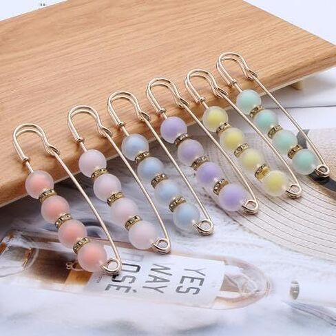 Colorful pearl pins, brooch, waist circumference, waist reduction, waist waist pin, waist collection tool, fixing clothes, colorful pearls in Saudi Arabia
