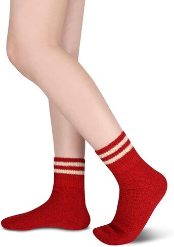 Benefeet Sox المرأة جوارب من الصوف. الجوارب الحرارية خمر الشتاء الدافئة سميكة جوارب متماسكة التنزه مريح المقصورة الجوارب هدايا عيد الميلاد in Saudi Arabia
