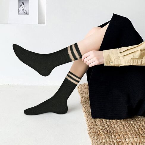 Benefeet Sox المرأة جوارب من الصوف. الجوارب الحرارية خمر الشتاء الدافئة سميكة جوارب متماسكة التنزه مريح المقصورة الجوارب هدايا عيد الميلاد in Saudi Arabia