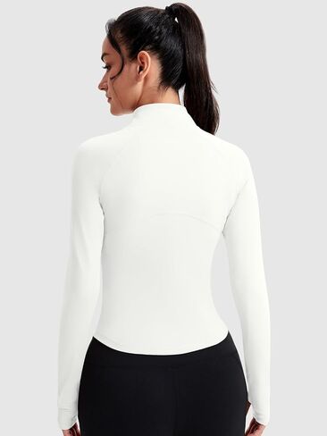VUTRU Women's Zip Up Cropped Workout Jacket Super Slim Fit Yoga Jackets Lightweight Running Athletic Jacket with Thumb Holes in Kuwait