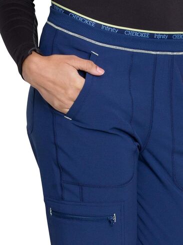 Cherokee Infinity Women's Mid Rise Tapered Leg Pull-On Scrub Pant in Saudi Arabia