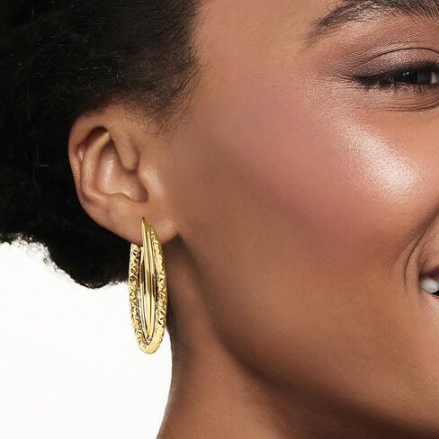 Ross-Simons Italian 14kt Yellow Gold Triple Hoop Earrings in Saudi Arabia