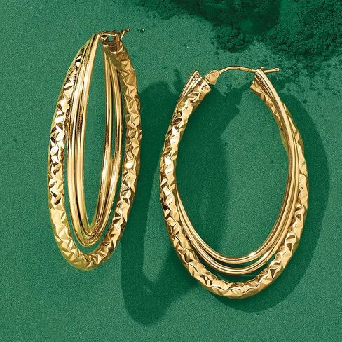 Ross-Simons Italian 14kt Yellow Gold Triple Hoop Earrings in Saudi Arabia