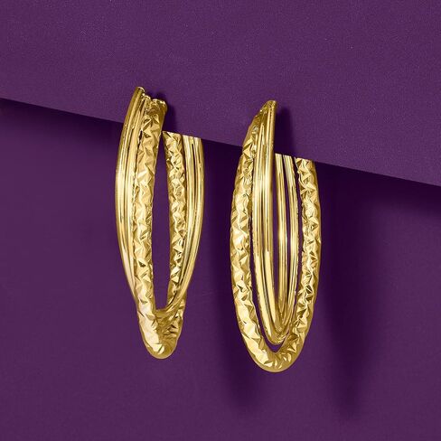 Ross-Simons Italian 14kt Yellow Gold Triple Hoop Earrings in Saudi Arabia