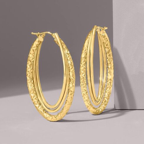 Ross-Simons Italian 14kt Yellow Gold Triple Hoop Earrings in Saudi Arabia