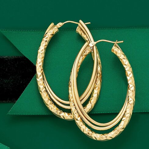 Ross-Simons Italian 14kt Yellow Gold Triple Hoop Earrings in Saudi Arabia