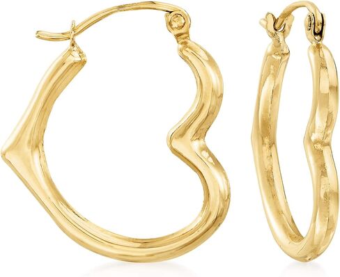 روس سيمونز 14kt الذهب الأصفر القلب المخطط التفصيلي الاقراط in Saudi Arabia