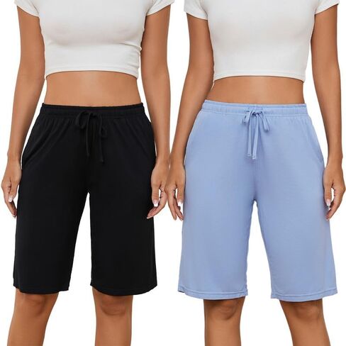 HEARTNICE Womens Soft Pajama Shorts Lounge Bermuda Shorts Casual Knee-Length Sleep Shorts in Saudi Arabia