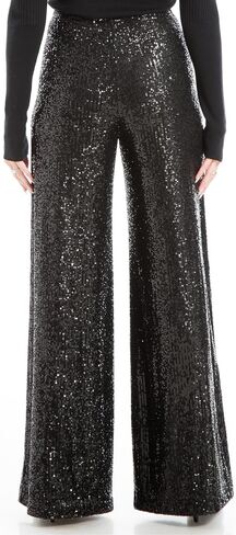 Max Studio Women's High Waist Wide Leg Sequined Pant in Saudi Arabia