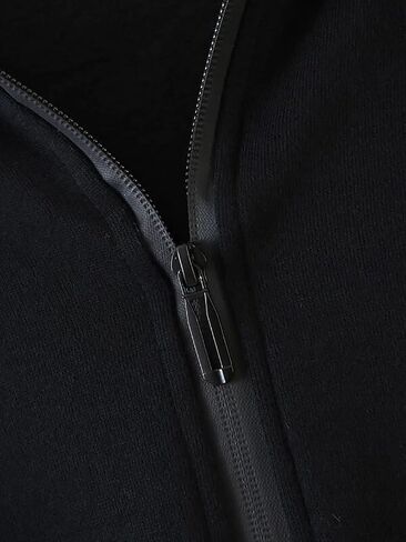 Meladyan Women Oversized Solid Zip Up Hoodie Drawstring Hooded Long Sleeve Fleece Vintage Sweatshirts Jackets Pockets 90s in Saudi Arabia