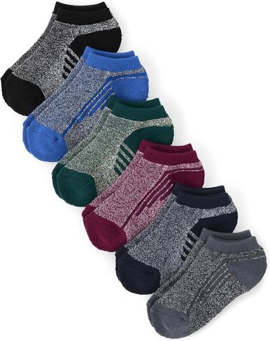 The Children's Place Girls' Low Cut Variety Ankle Socks 6-Pack, Muted Striped Pack, Small in Saudi Arabia