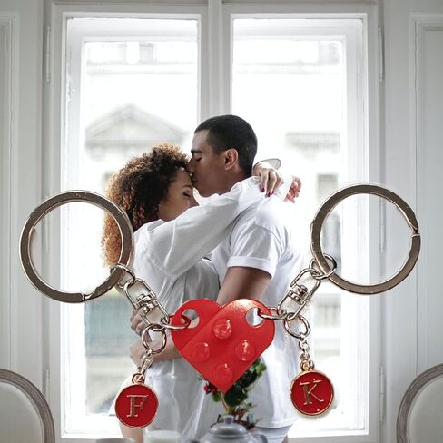 jeunecheval Heart Keychain for Valentines Day Gifts for Him Boyfriend Couples Matching Stuff Friendship Gift in Saudi Arabia